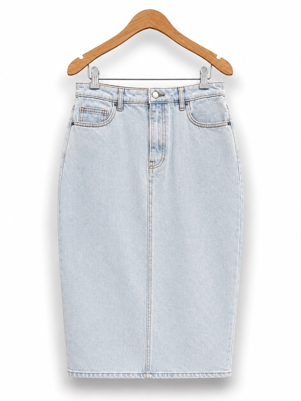 VELVET HEART Denim Pencil Midi Skirt Light Wash Size 26